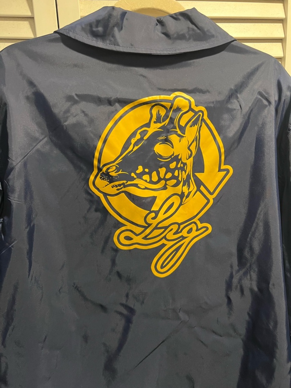LRG Navy Coach Jacket with Yellow Logo Patch